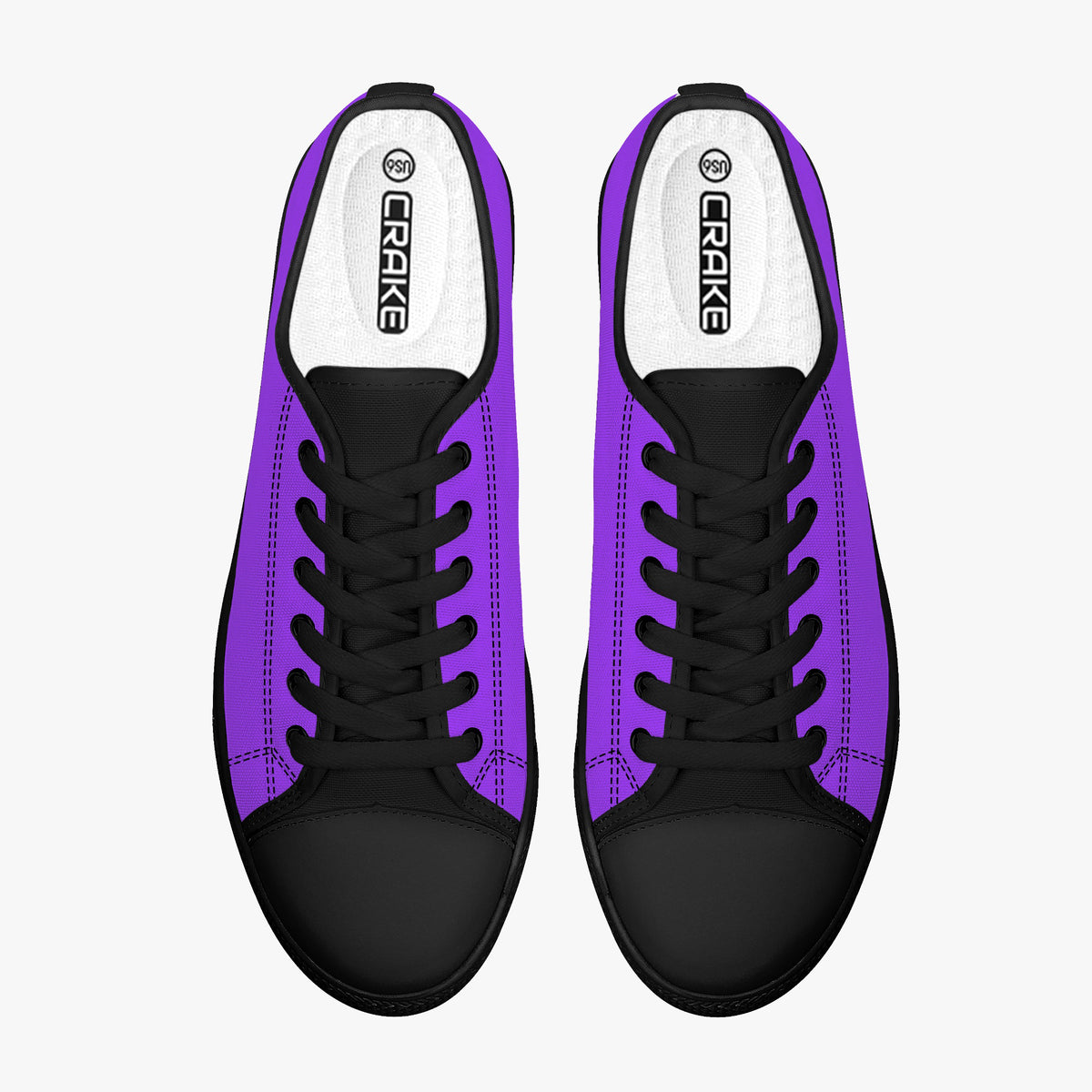 Crake Low Top Purple laced low top plain color canvas shoes