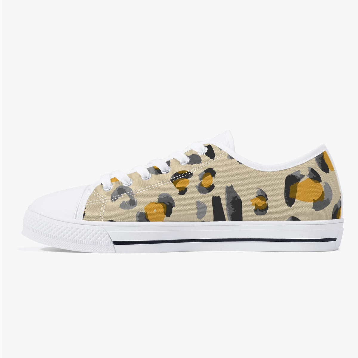 Crake Low Top Awesome Painting laced custom prints canvas shoes