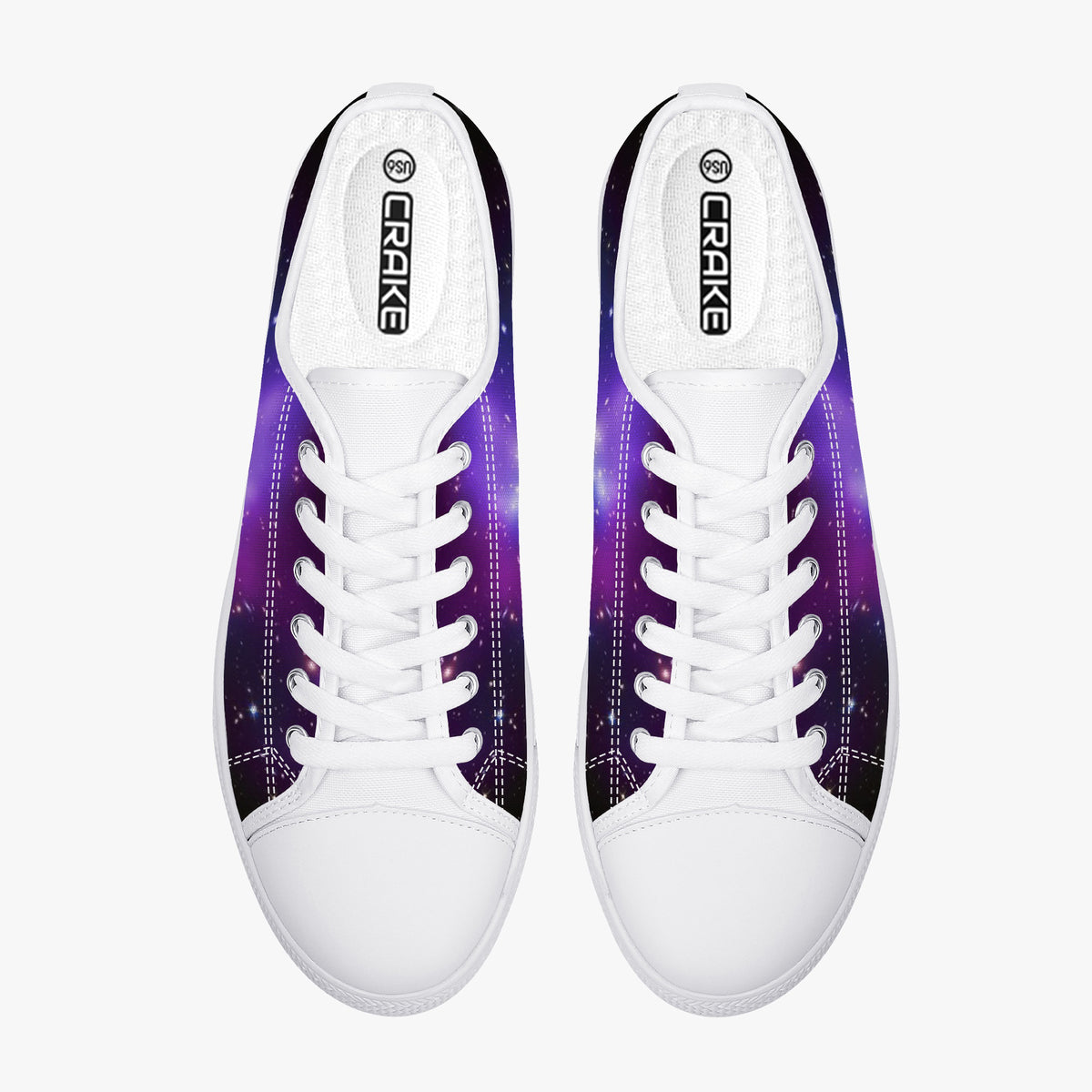 Crake Low Top Galaxy laced custom prints canvas shoes