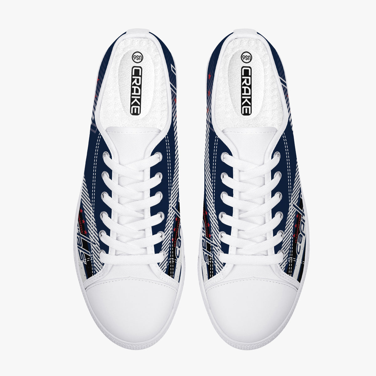 Crake Low Top Capitals laced custom prints canvas shoes