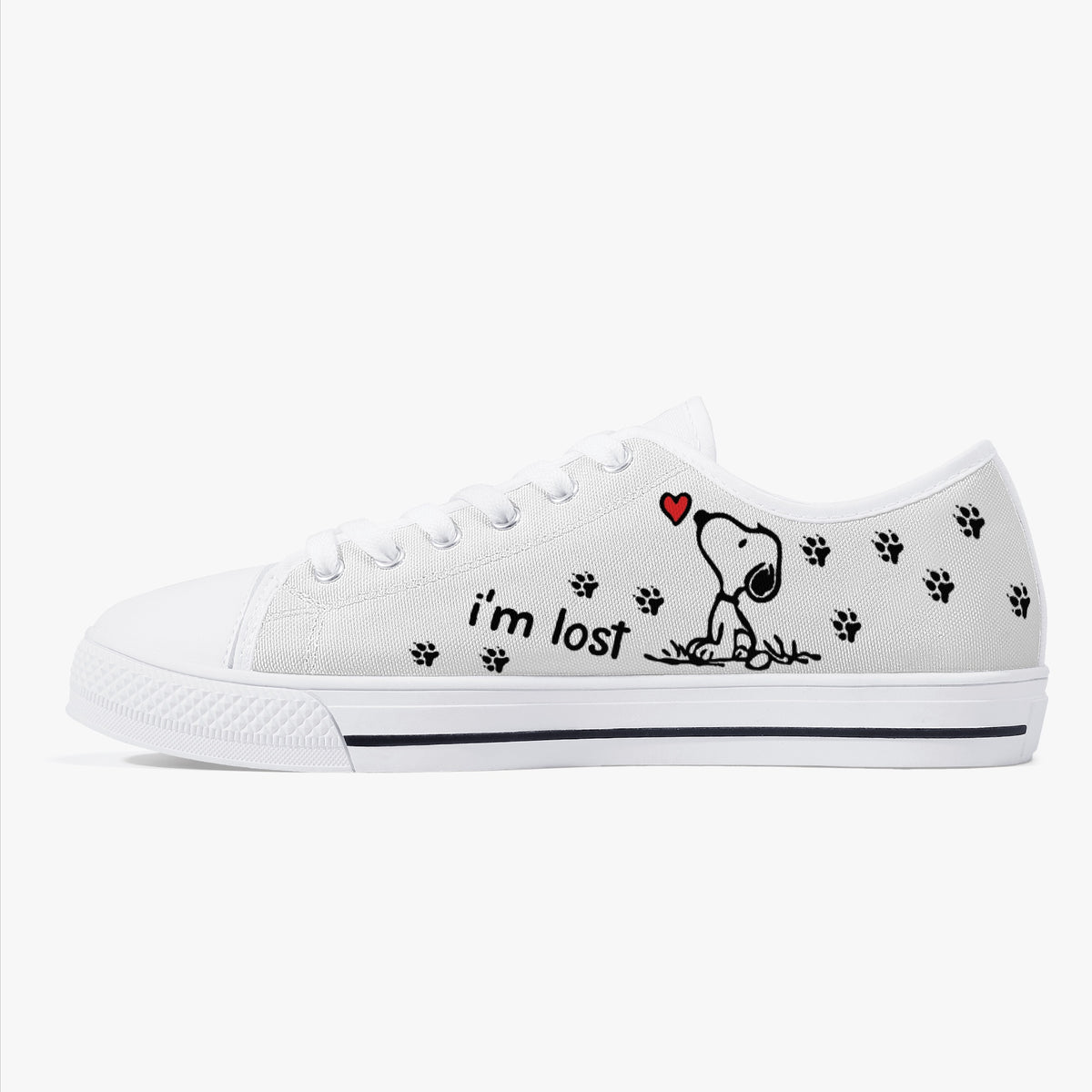 Crake Low Top Im Lost laced custom prints canvas shoes