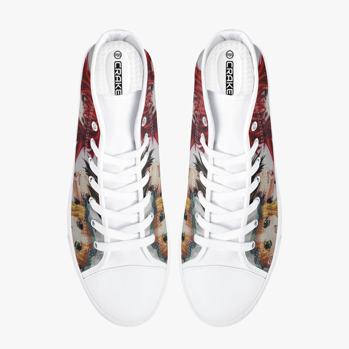 Crake High Top Japanese Anime laced custom prints canvas shoes