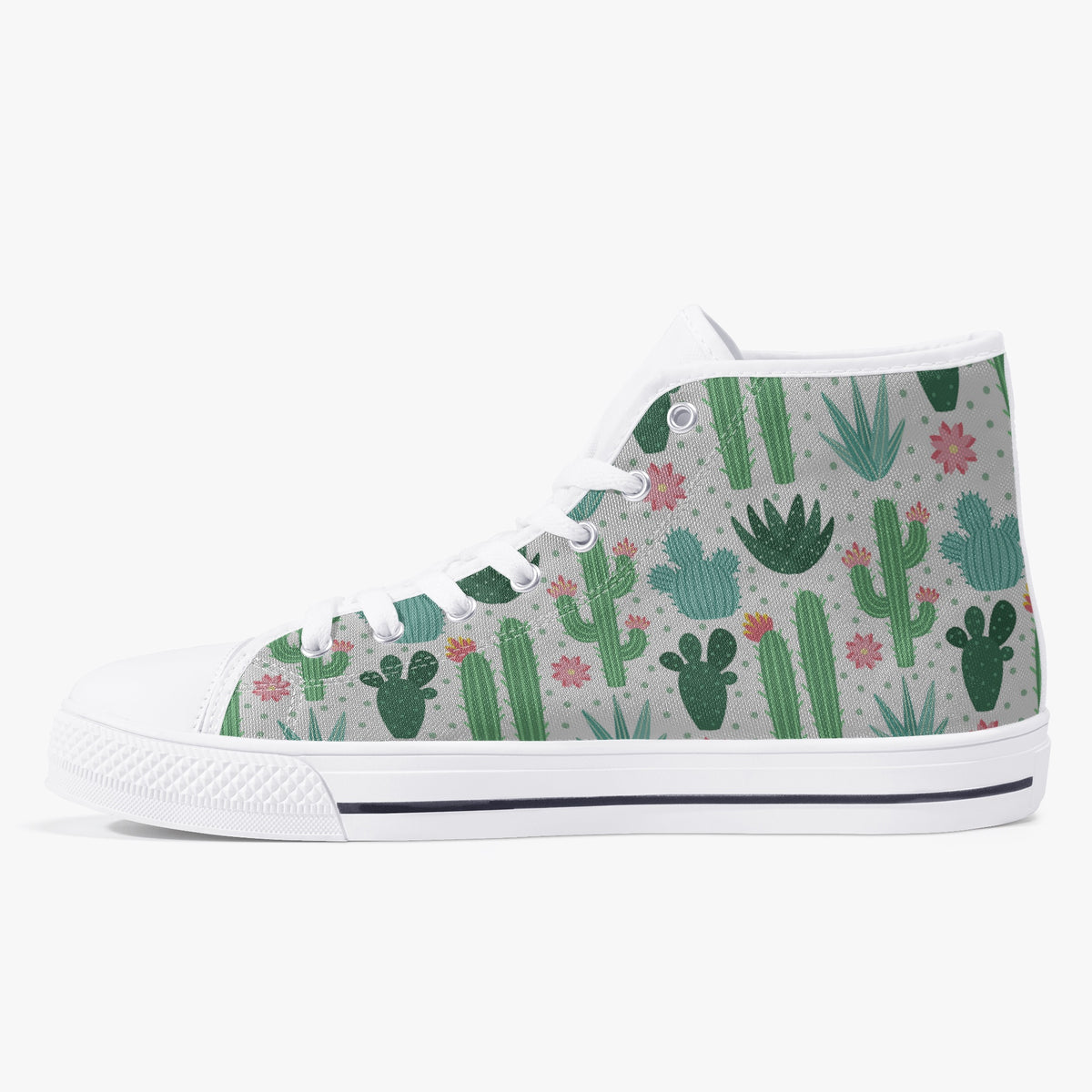 Crake High Top Cactus laced custom prints canvas shoes