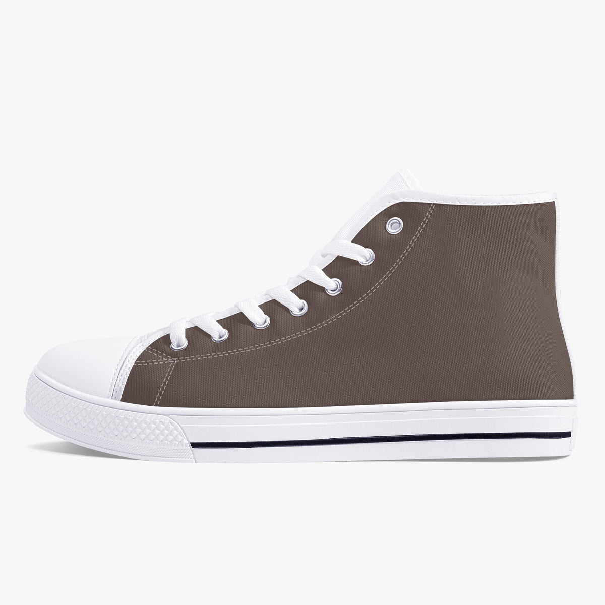 Crake High Top Cocoa laced high top plain color canvas shoes