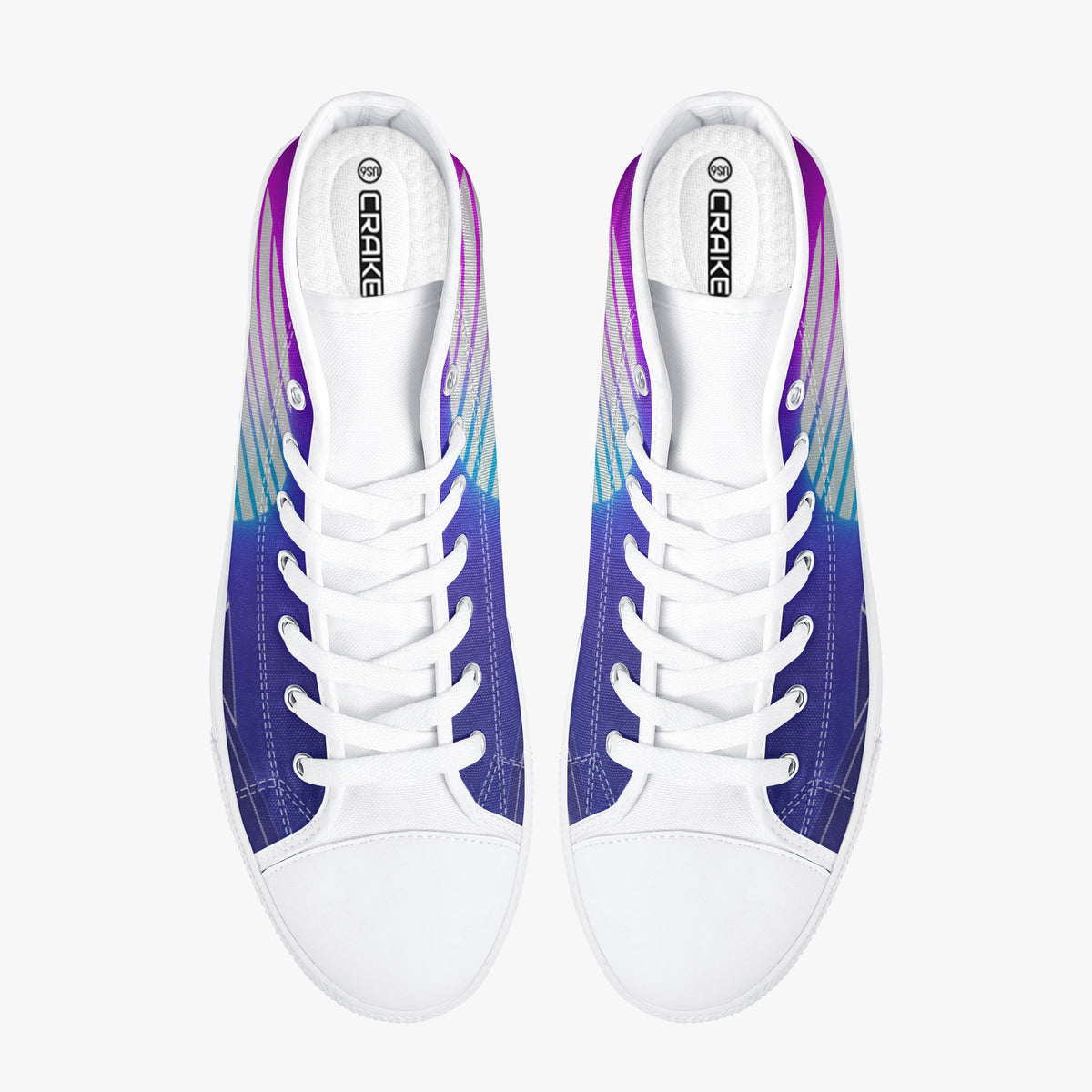 Crake High Top Chrissie laced custom prints canvas shoes