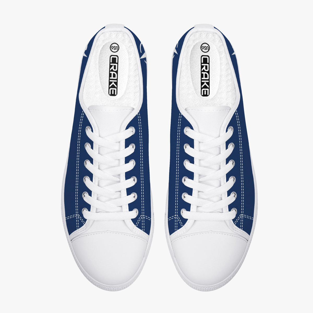 Crake Low Top Bolt laced custom prints canvas shoes
