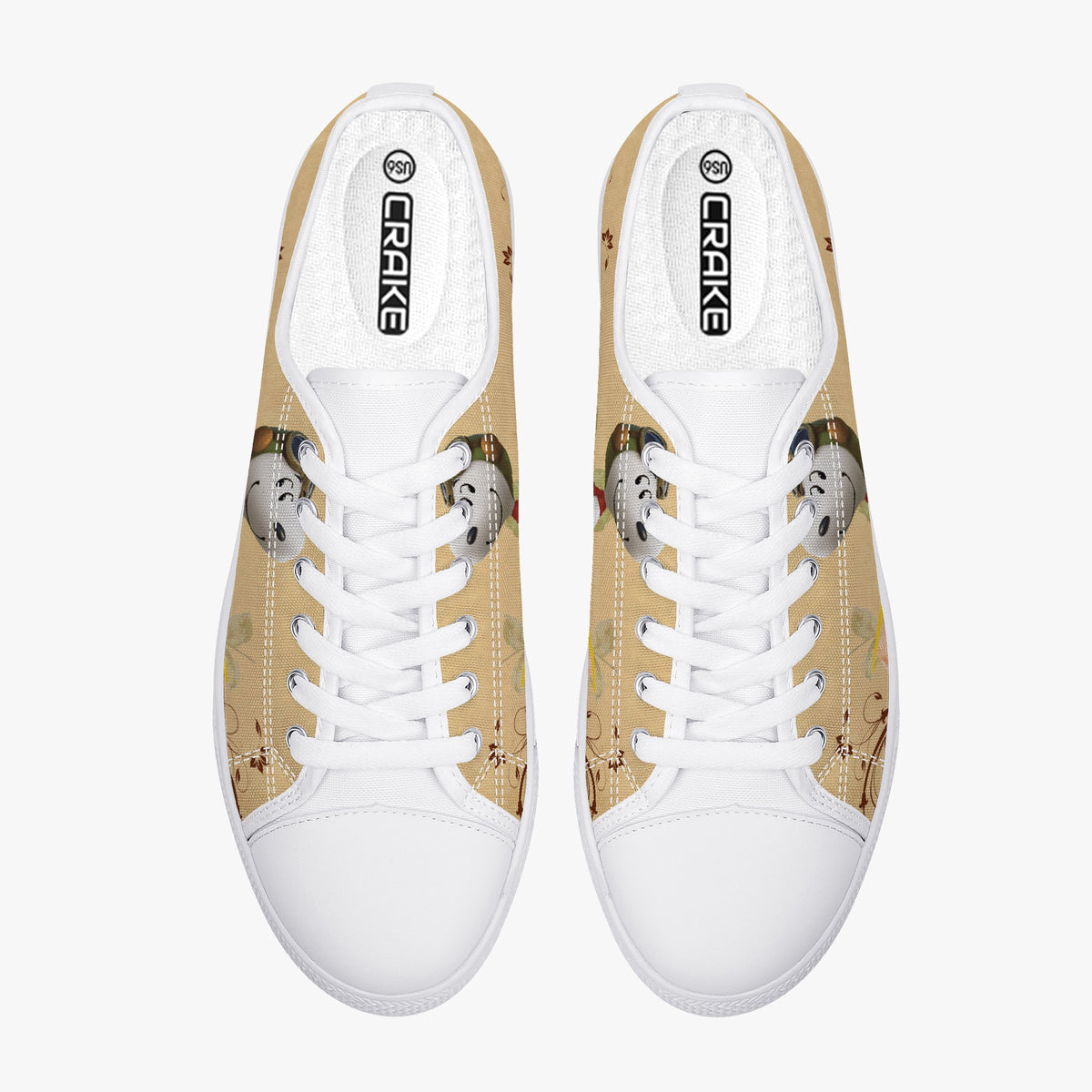Crake Low Top Watcher laced custom prints canvas shoes