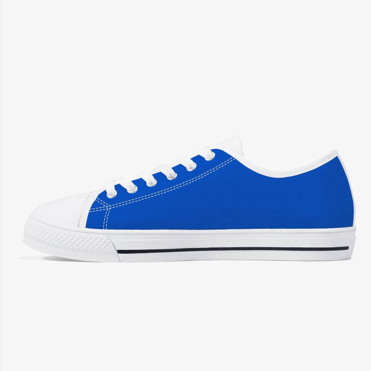 Crake Low Top Blue laced low top plain color canvas shoes