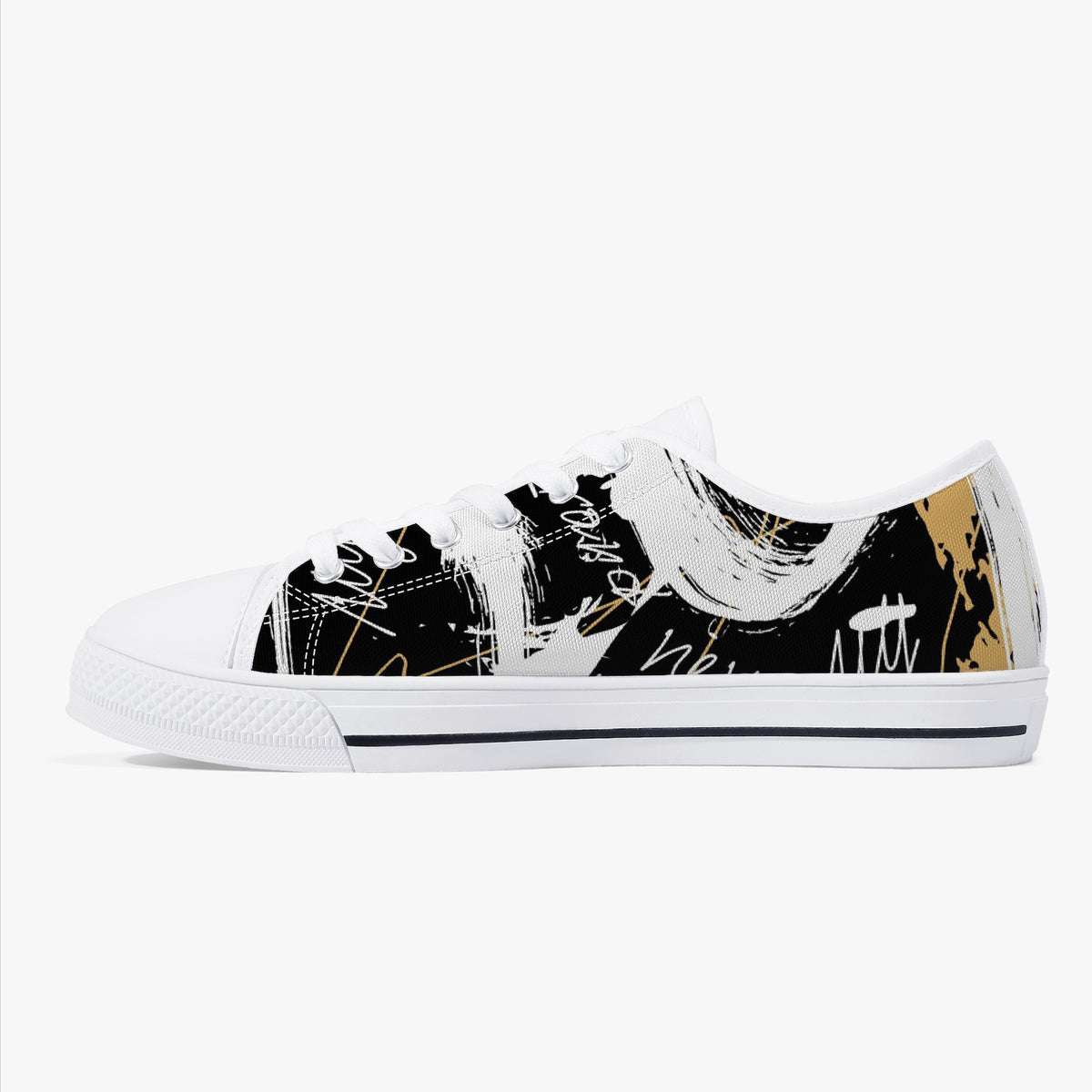 Crake Low Top Kuso laced custom prints canvas shoes