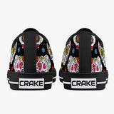 Crake Low Top Fancy Skulls laced custom prints canvas shoes at RM MYR289