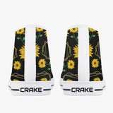 Crake High Top Sunflowers 2 laced custom prints canvas shoes at RM MYR289