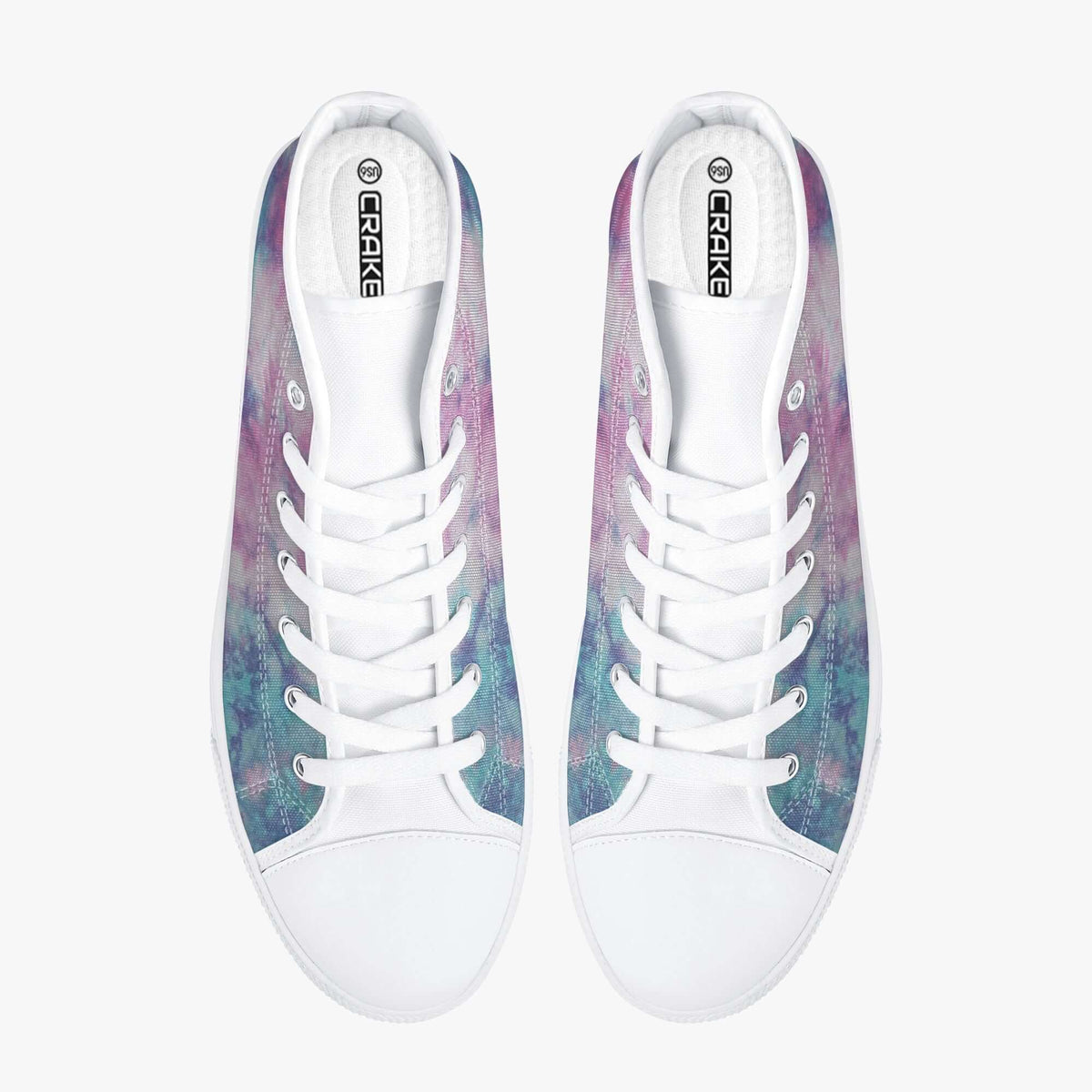 Crake High Top Abstract Water Ink laced custom prints canvas shoes