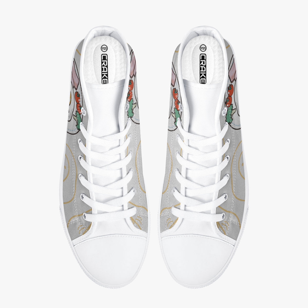 Crake High Top Egger Plate laced custom prints canvas shoes