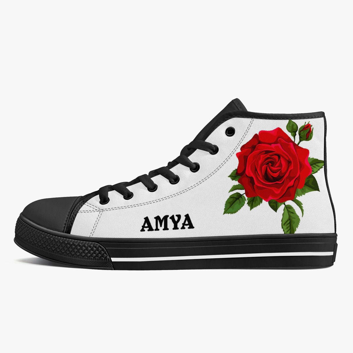 Crake High Top Amya Rose laced custom prints canvas shoes