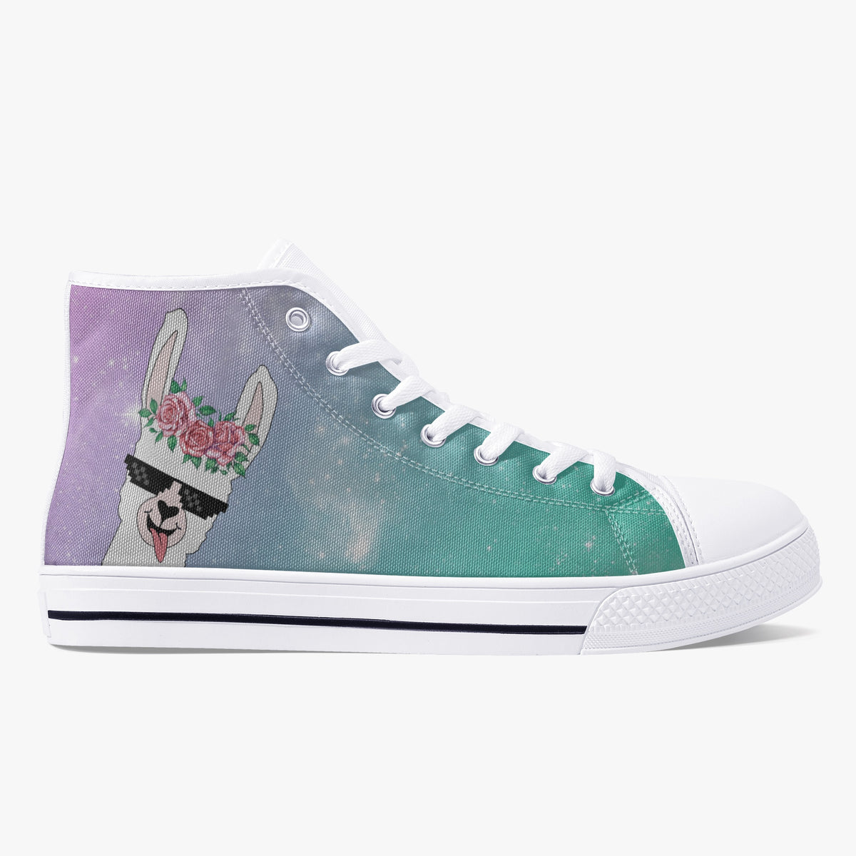 Crake High Top Alpaca laced custom prints canvas shoes