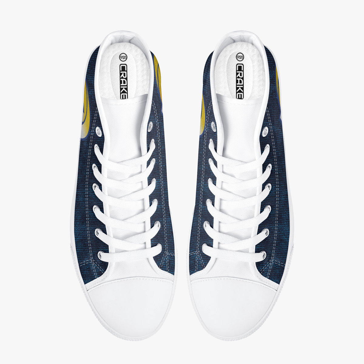 Crake High Top LA laced custom prints canvas shoes
