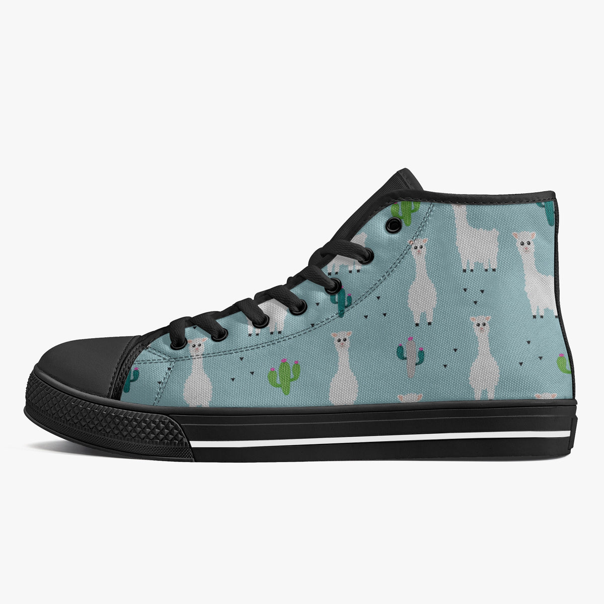 Crake High Top Alpaca 2 laced custom prints canvas shoes
