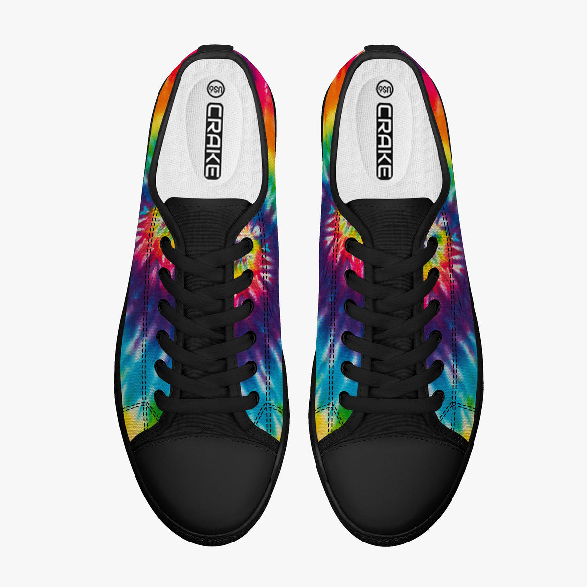 Crake Low Top Rainbow laced custom prints canvas shoes
