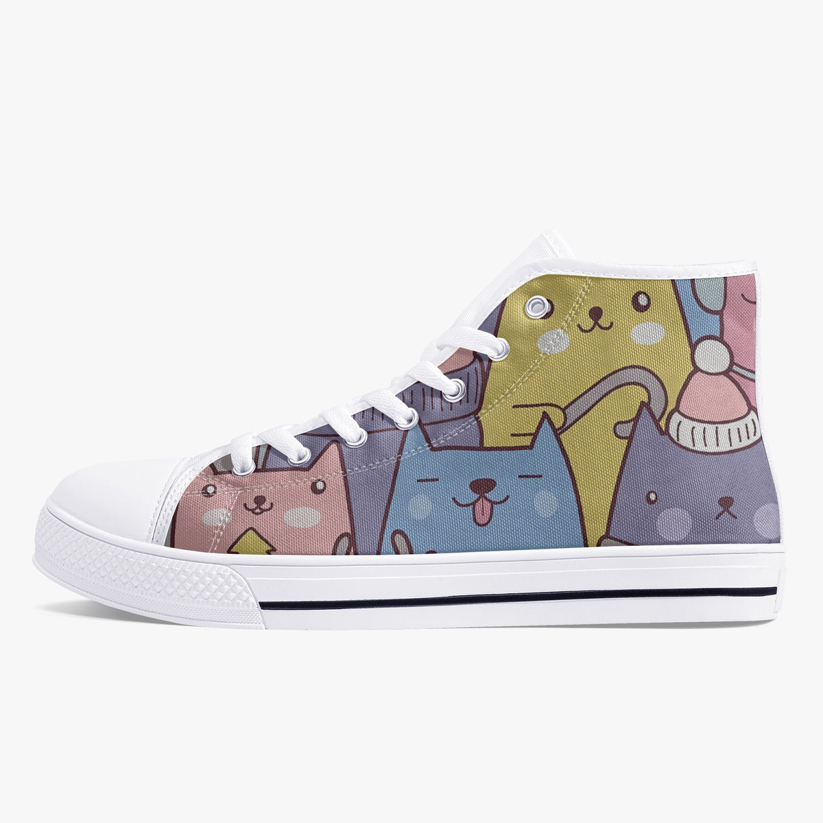 Crake High Top Doo Doo Cats laced custom prints canvas shoes