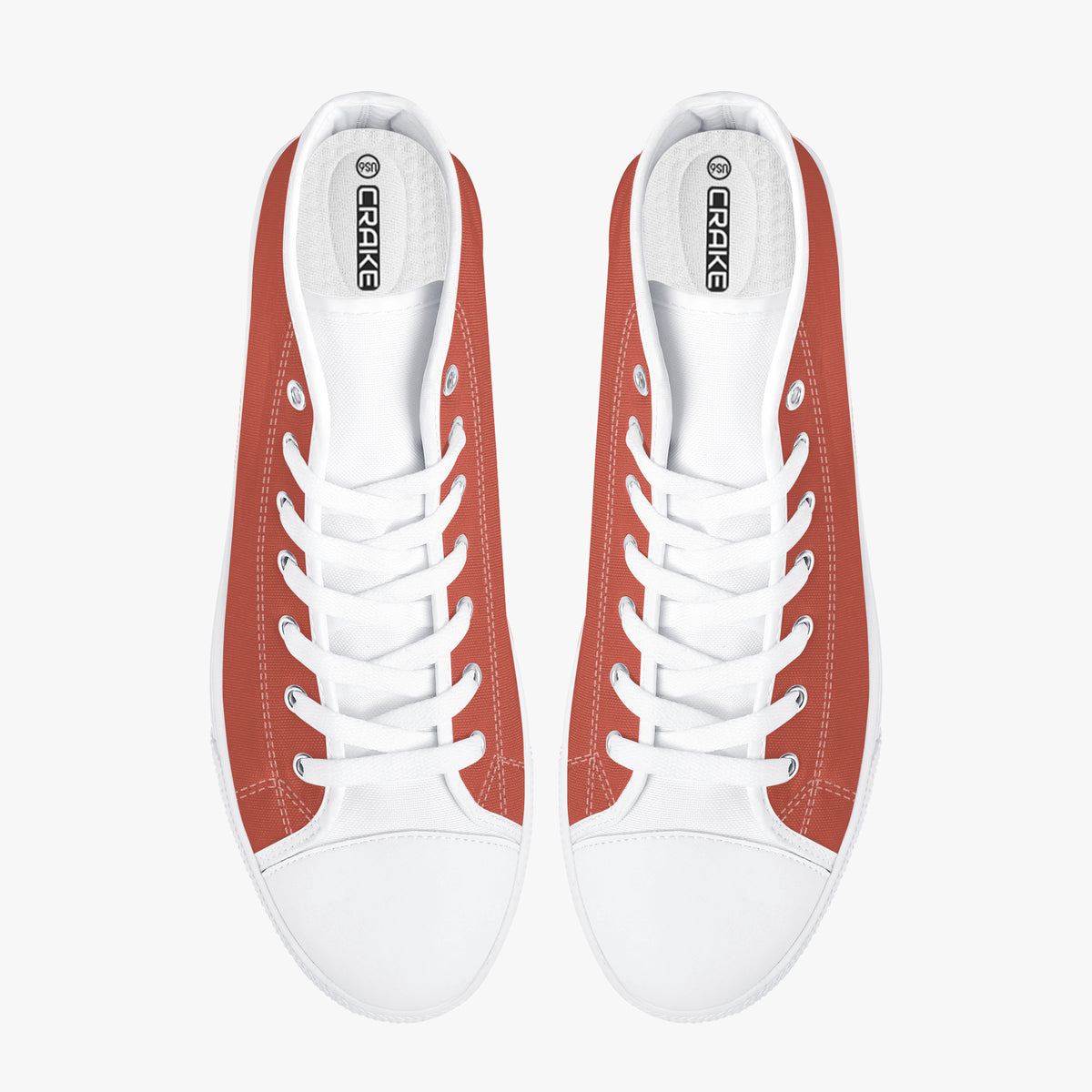 Crake High Top Orange laced custom prints canvas shoes