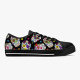 Crake Low Top Fancy Skulls laced custom prints canvas shoes at RM MYR289