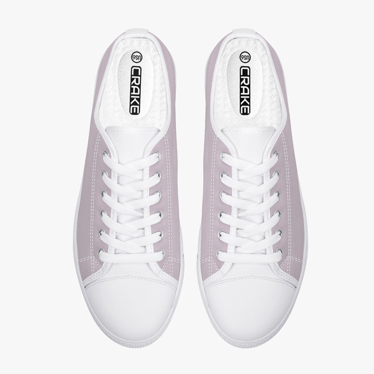 Crake Low Top Light Purple laced low top plain color canvas shoes
