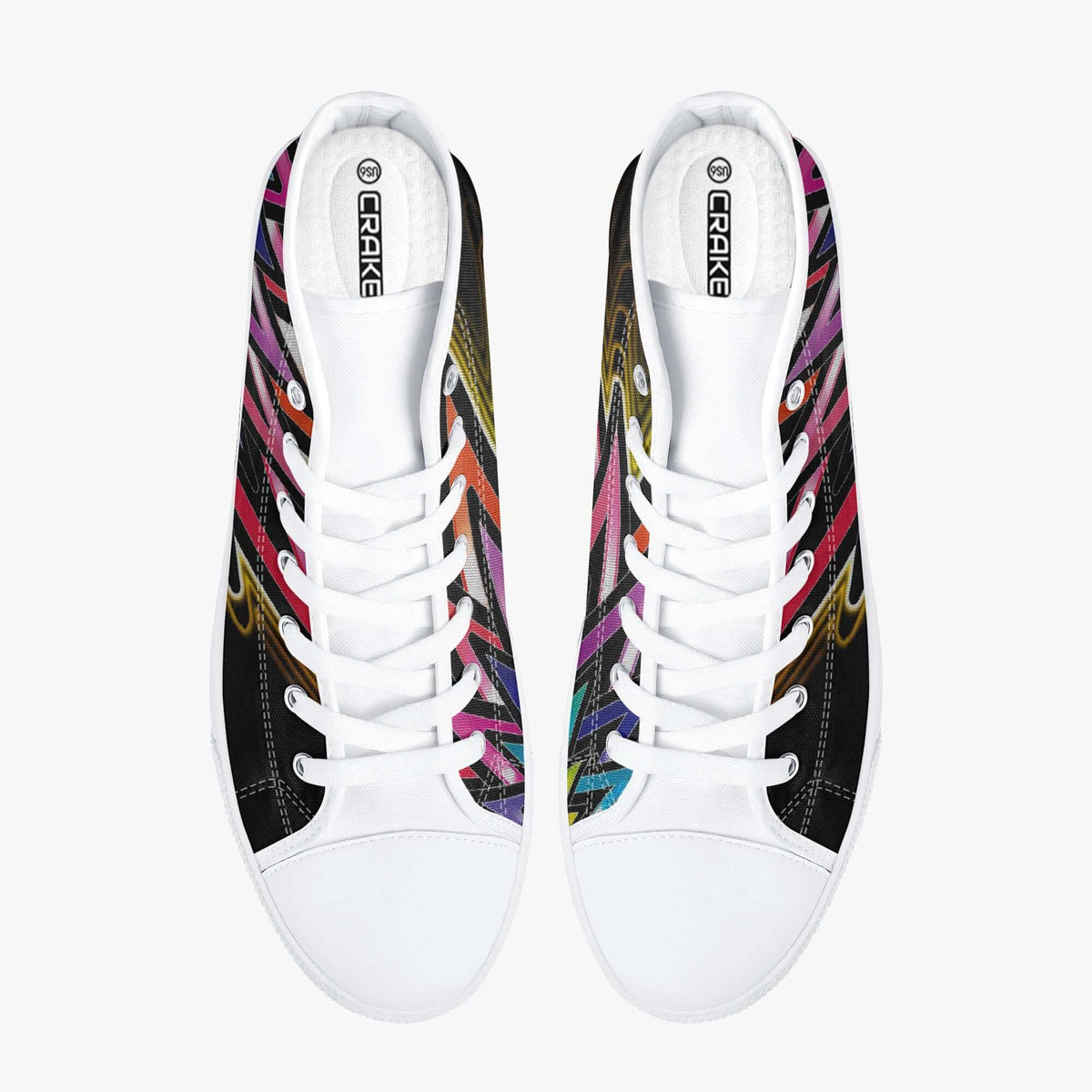 Crake High Top Abstract Graffiti laced custom prints canvas shoes