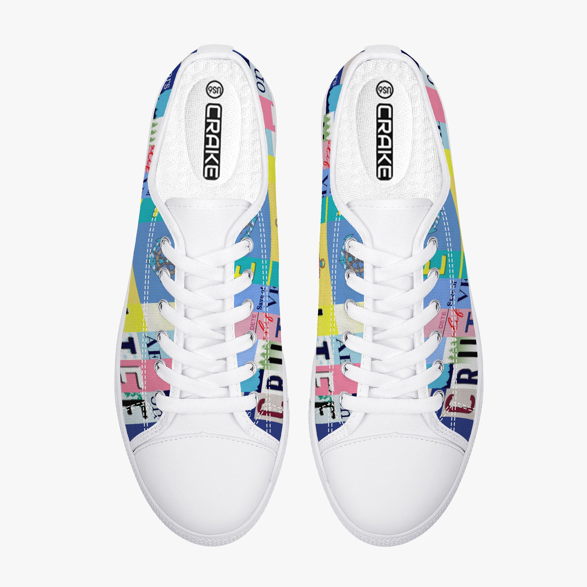 Crake Low Top Cruise Life laced custom prints canvas shoes