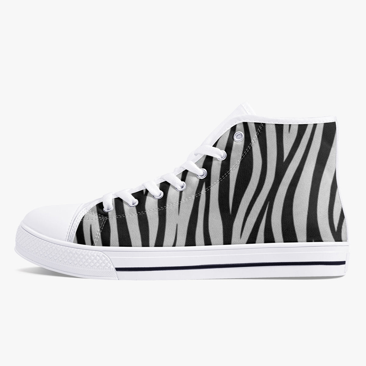 Crake High Top Zebra laced custom prints canvas shoes