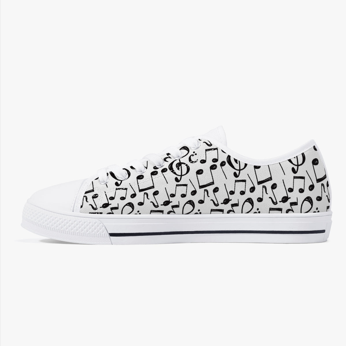 Crake Low Top Music laced custom prints canvas shoes