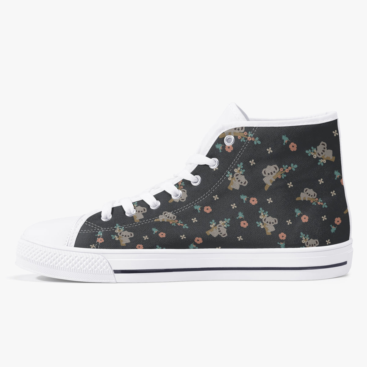 Crake High Top Koala Bear laced custom prints canvas shoes