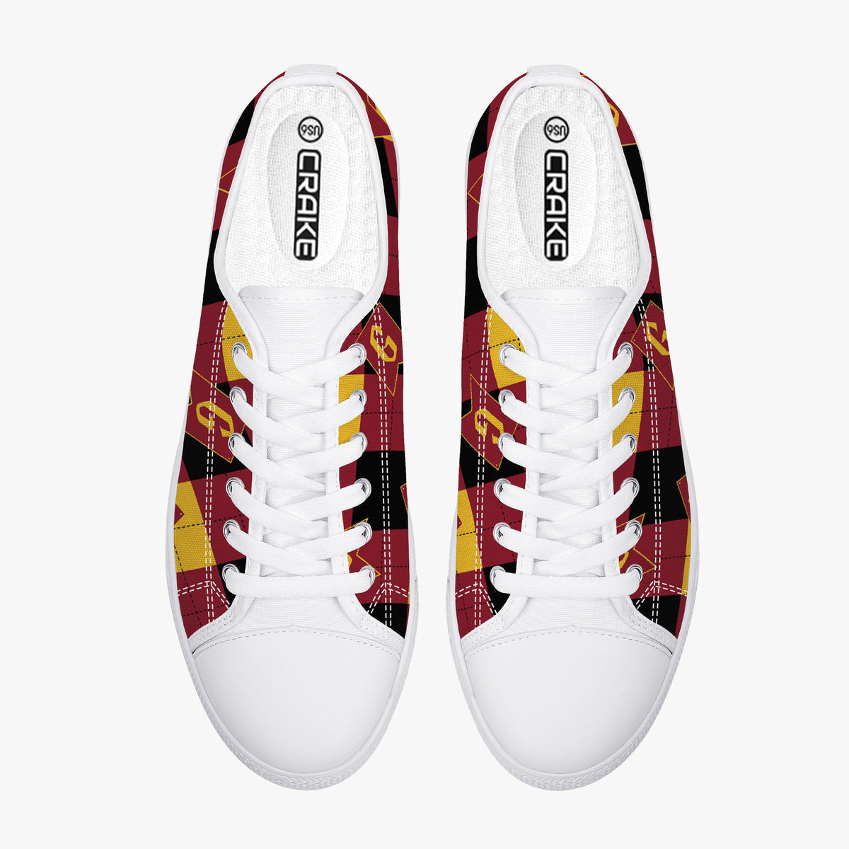 Crake Low Top 3Gs laced custom prints canvas shoes