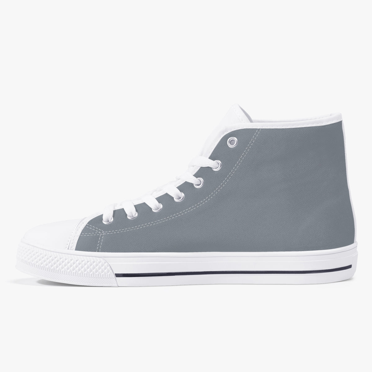 Crake High Top Grey laced high top plain color canvas shoes
