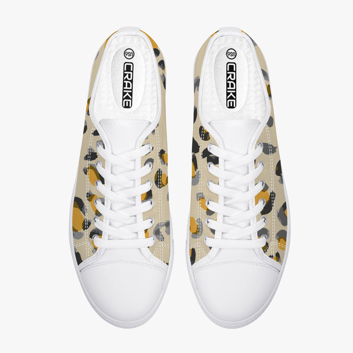 Crake Low Top Awesome Painting laced custom prints canvas shoes