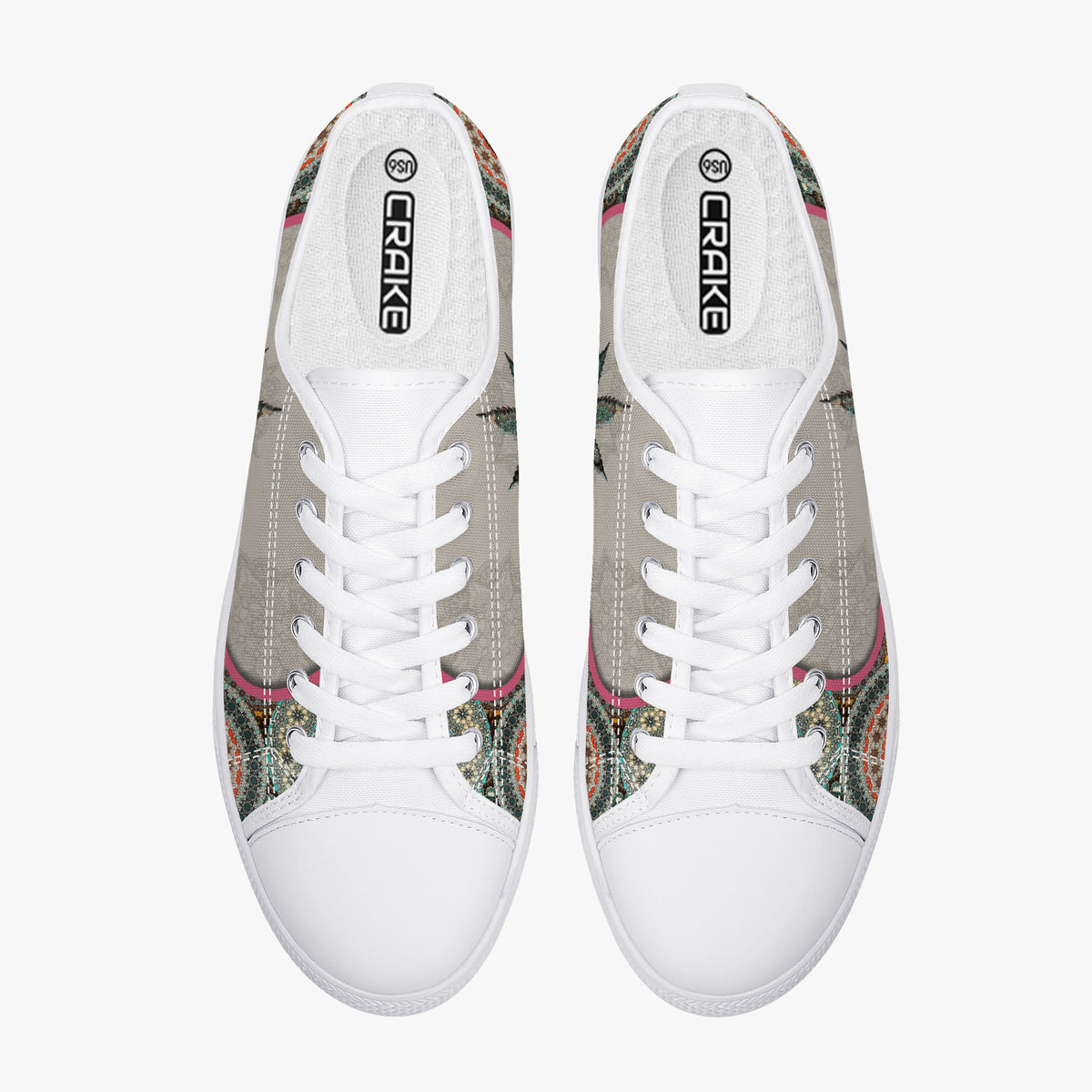Crake Low Top Maple Leaf laced custom prints canvas shoes
