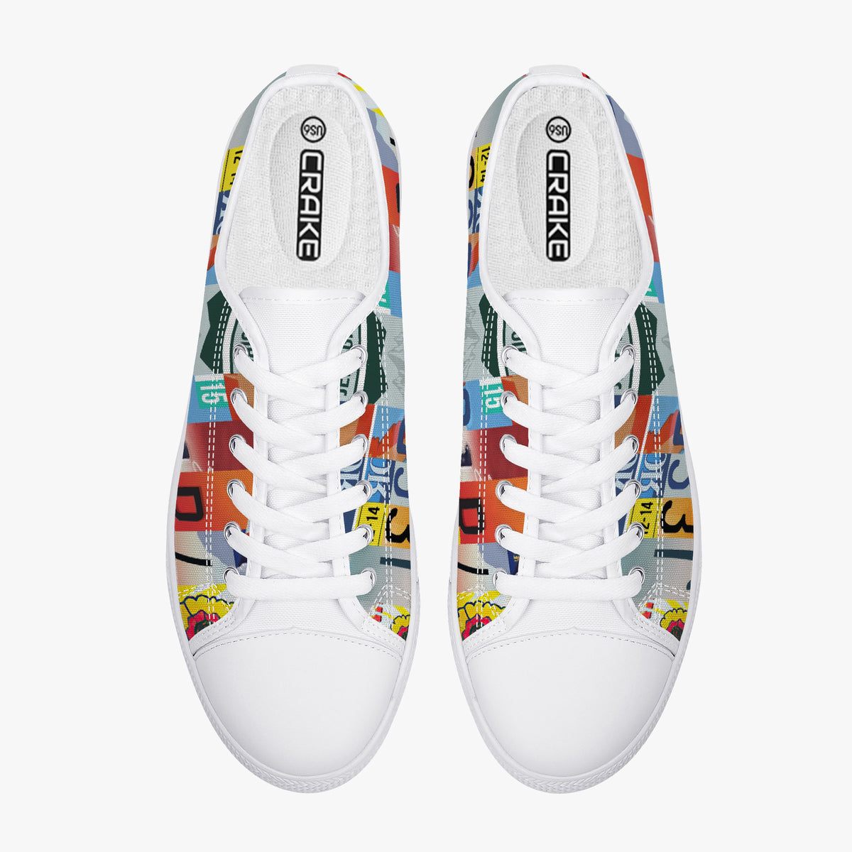 Crake Low Top Jeep Girl laced custom prints canvas shoes