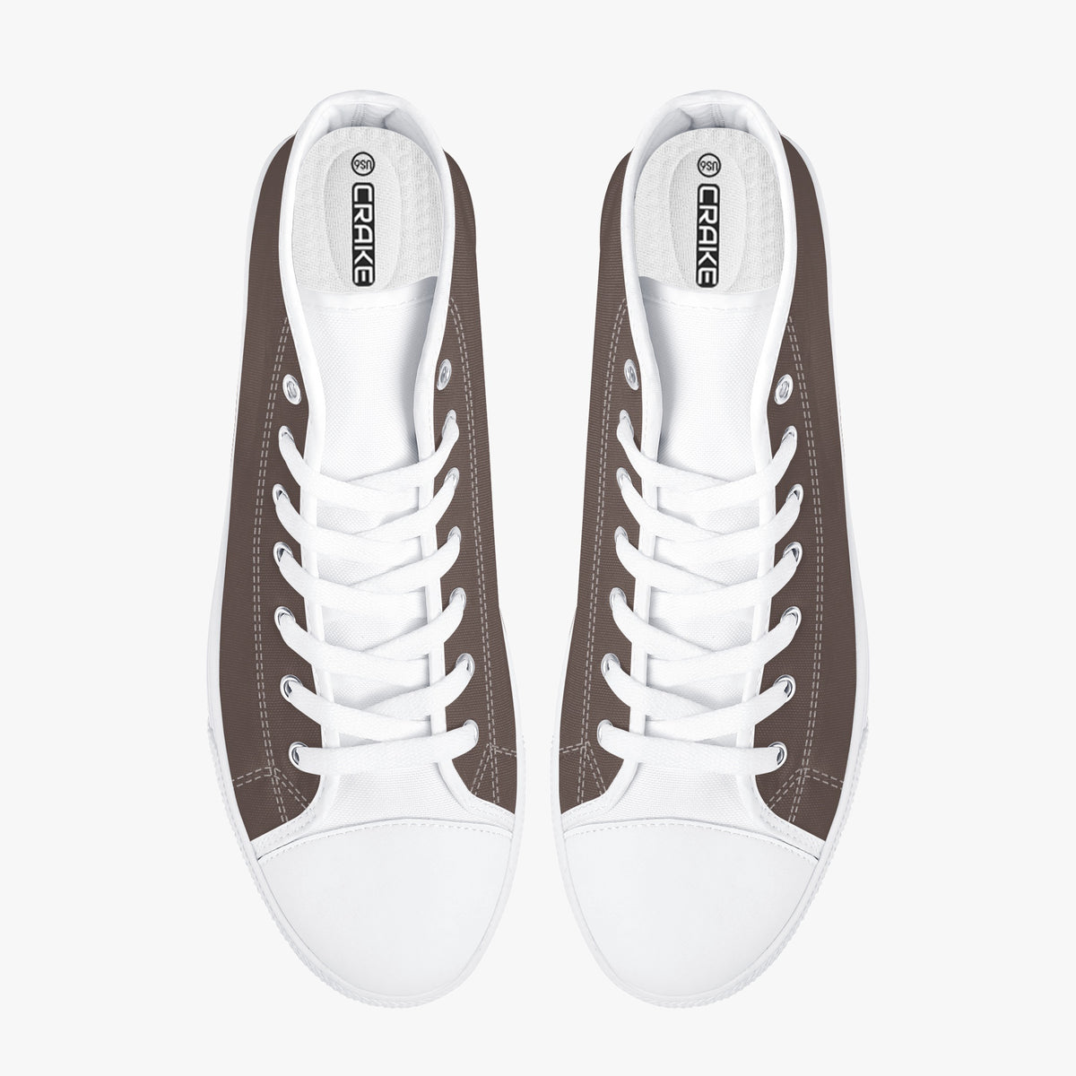 Crake High Top Cocoa laced high top plain color canvas shoes