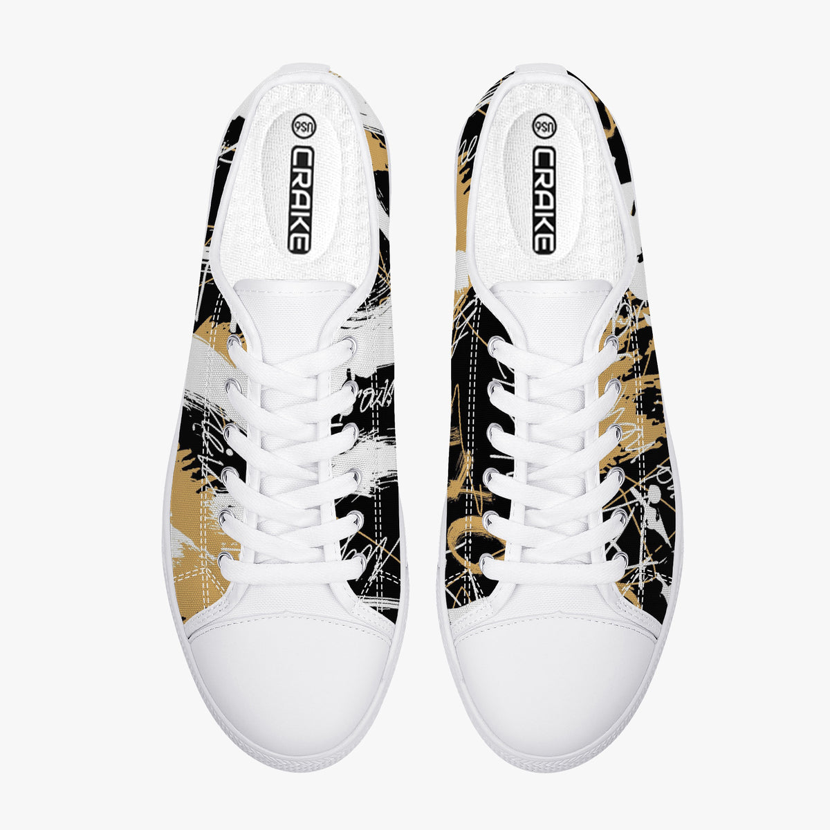 Crake Low Top Kuso laced custom prints canvas shoes