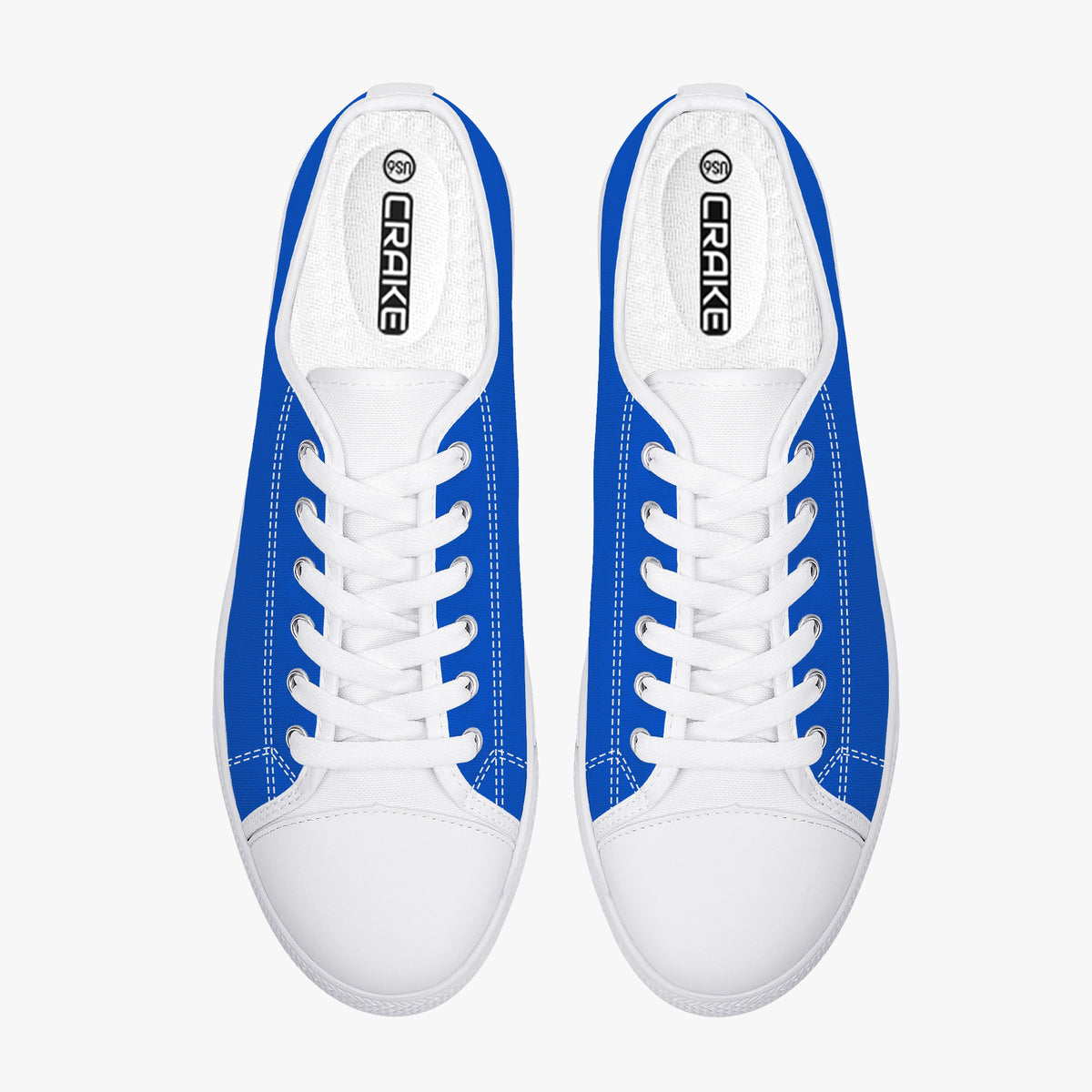 Crake Low Top Blue laced low top plain color canvas shoes