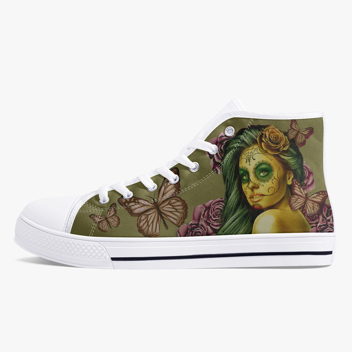 Crake High Top Purple Rosie 2 laced custom prints canvas shoes