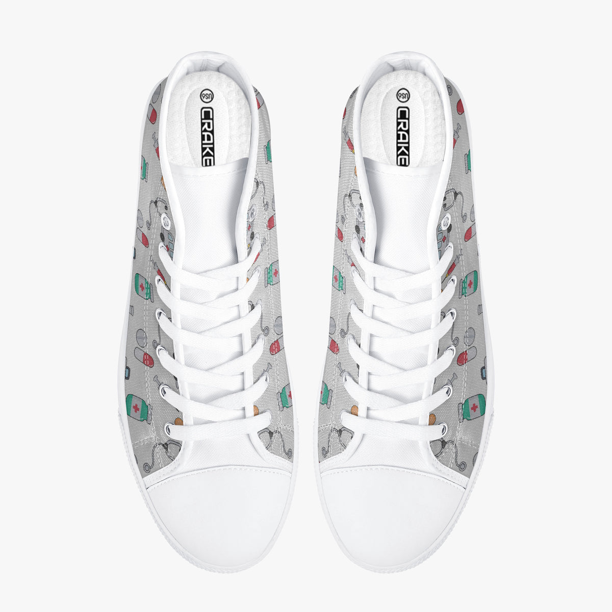 Crake High Top Donovan laced custom prints canvas shoes