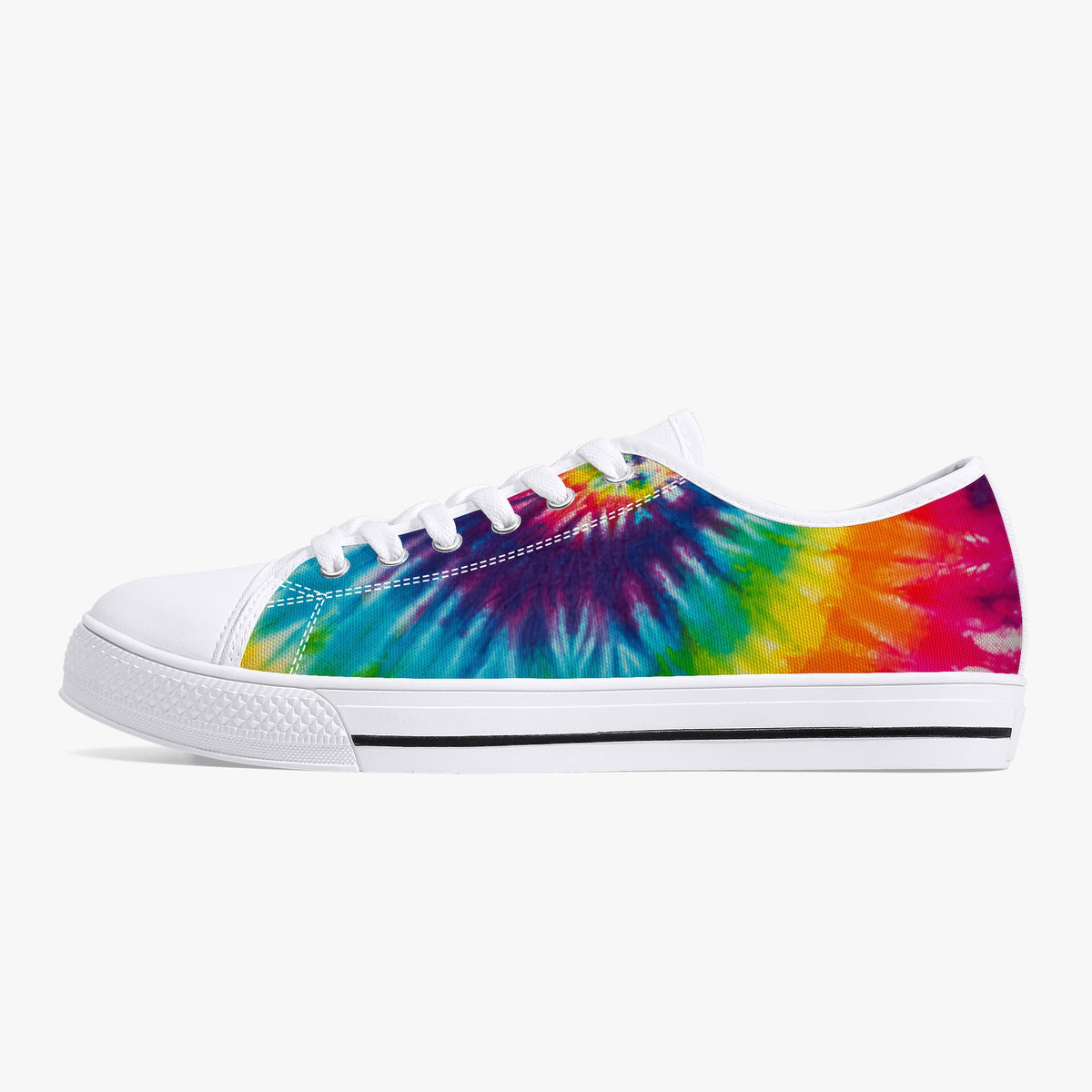 Crake Low Top Rainbow laced custom prints canvas shoes