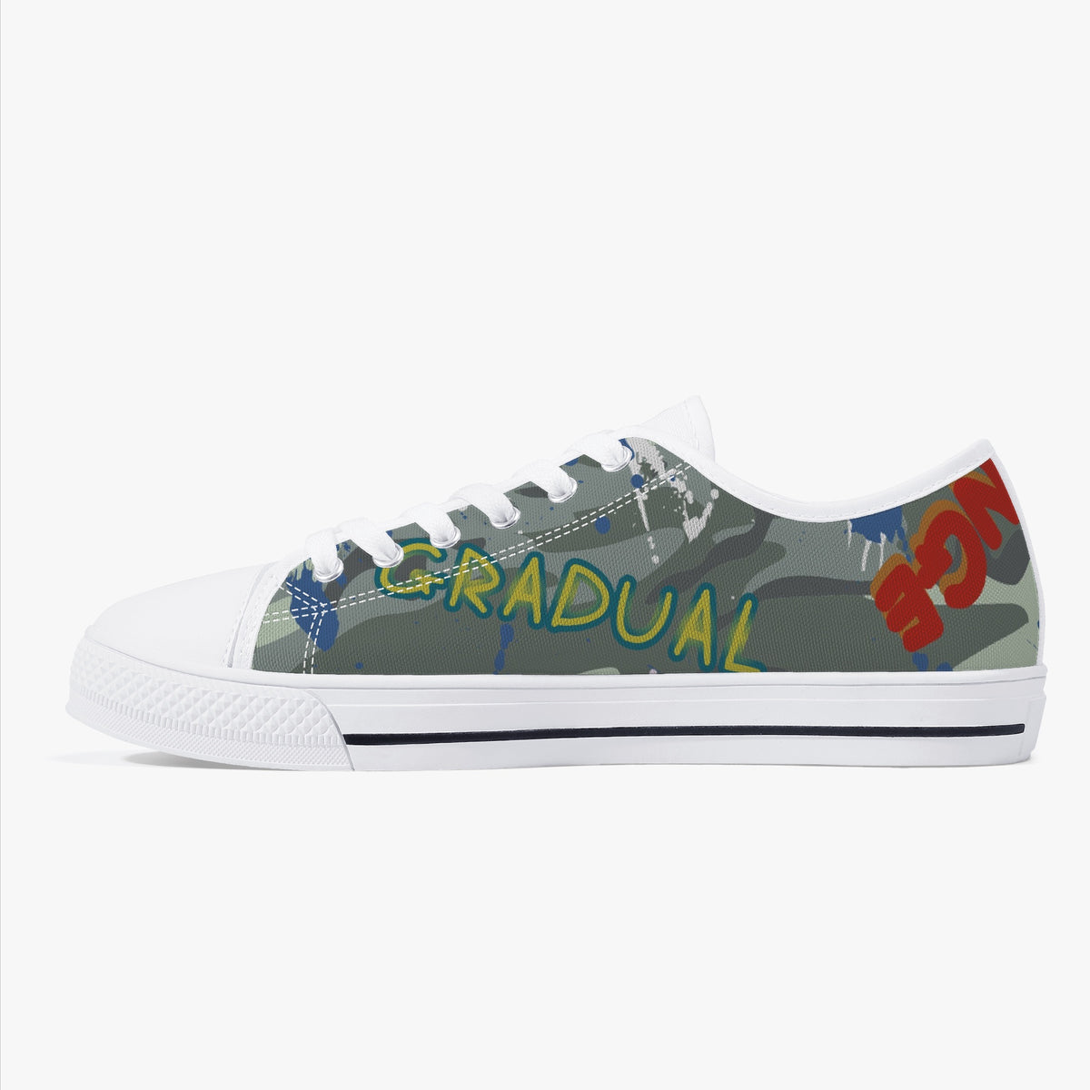 Crake Low Top Gradual laced custom prints canvas shoes
