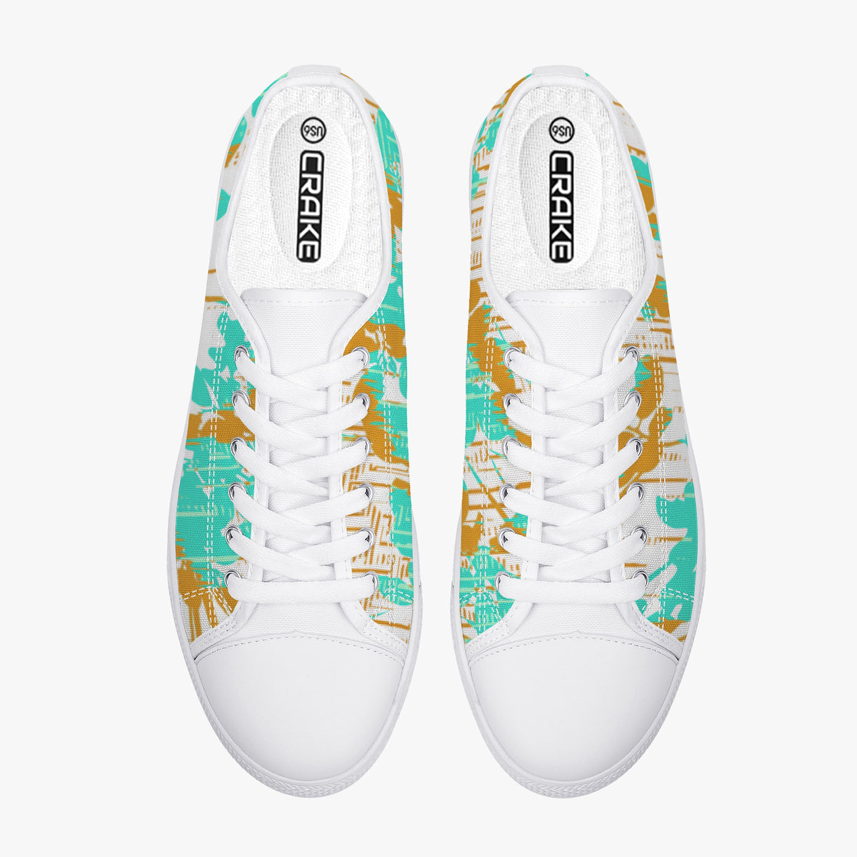 Crake Low Top Peters Painting laced custom prints canvas shoes