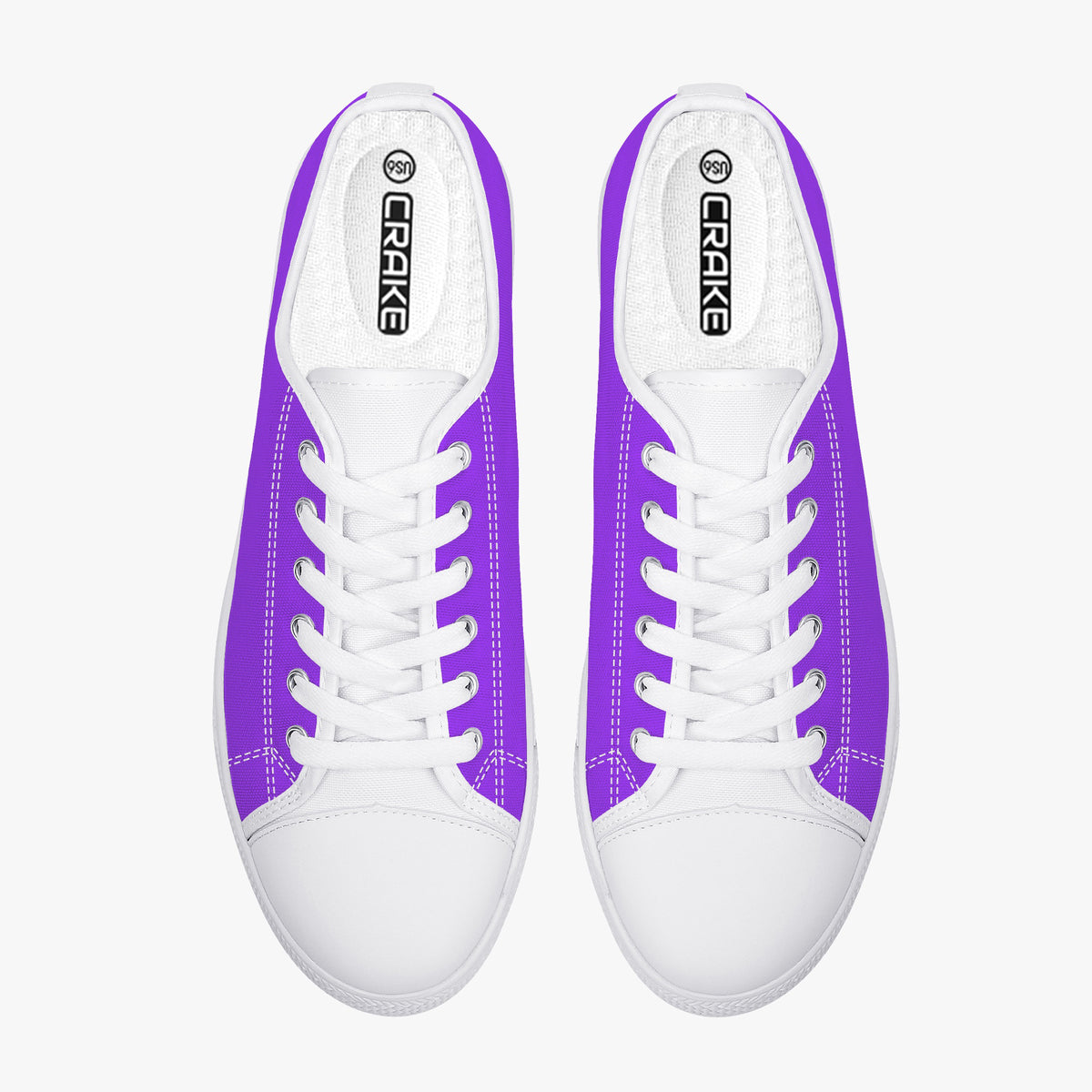 Crake Low Top Purple laced low top plain color canvas shoes