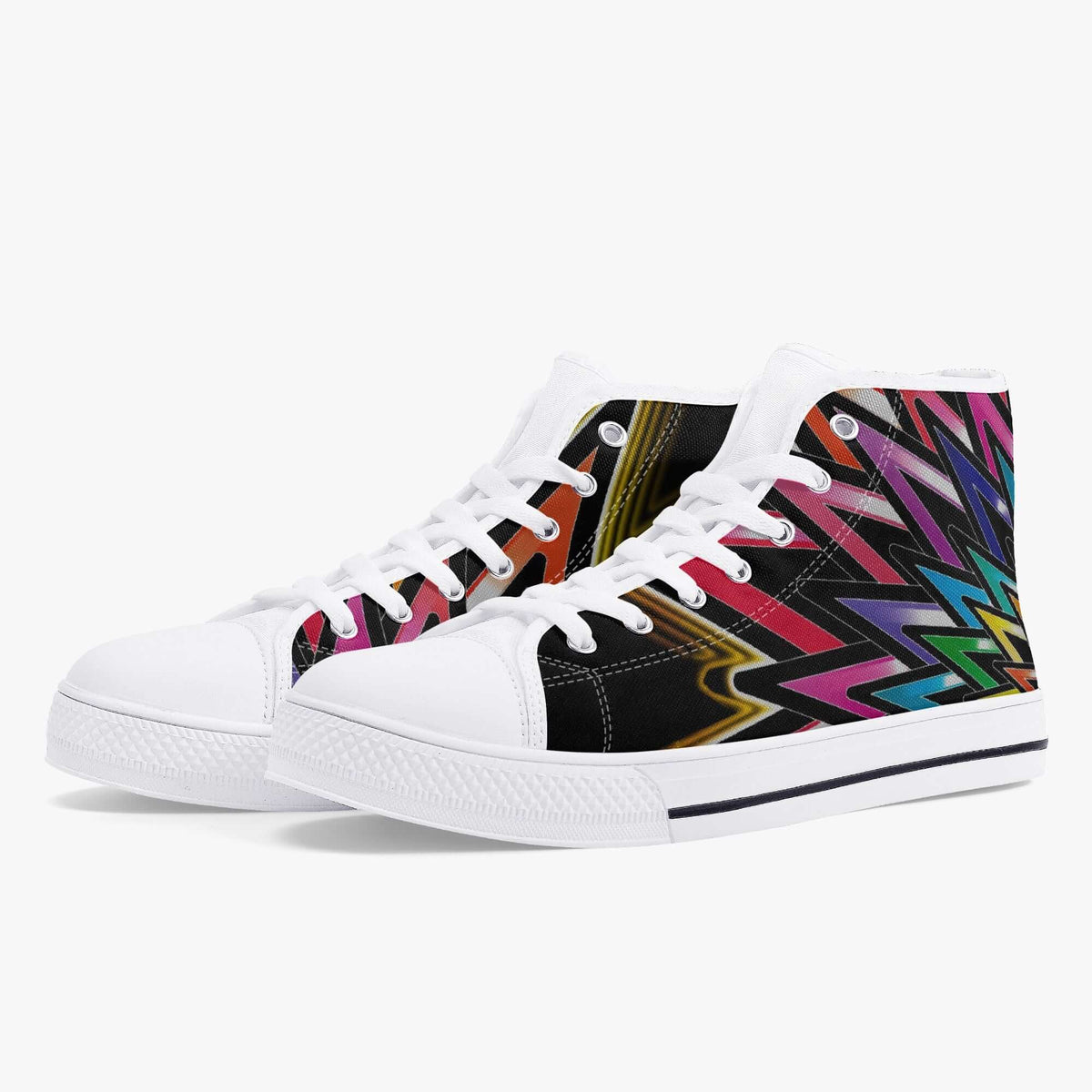 Crake High Top Abstract Graffiti laced custom prints canvas shoes