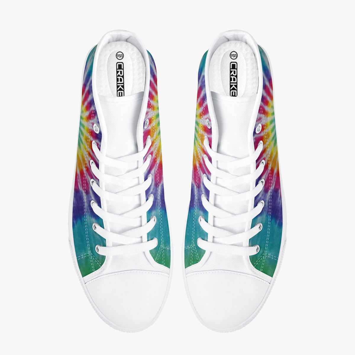 Crake High Top Abstract Water Ink laced custom prints canvas shoes