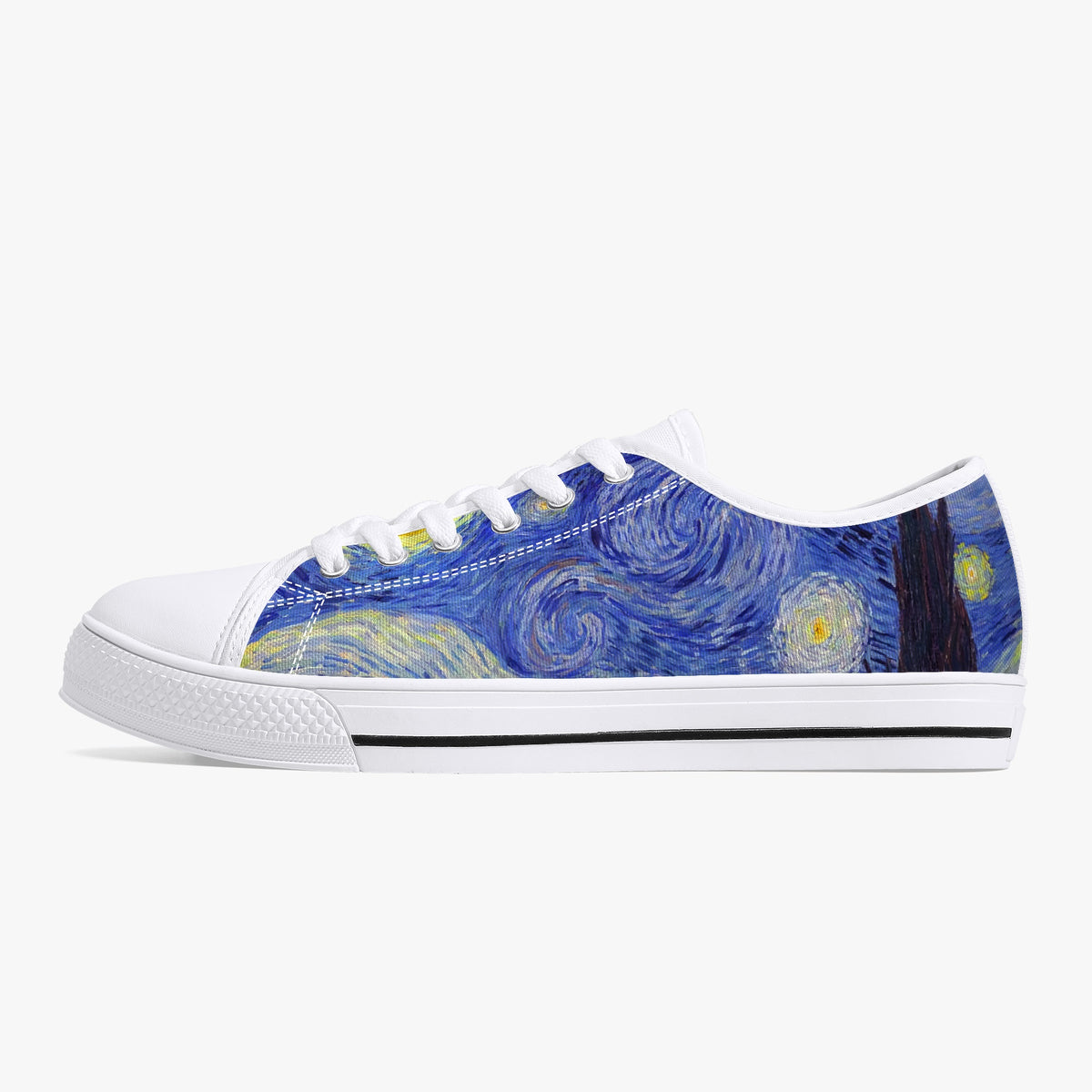 Crake Low Top Starry Night laced custom prints canvas shoes