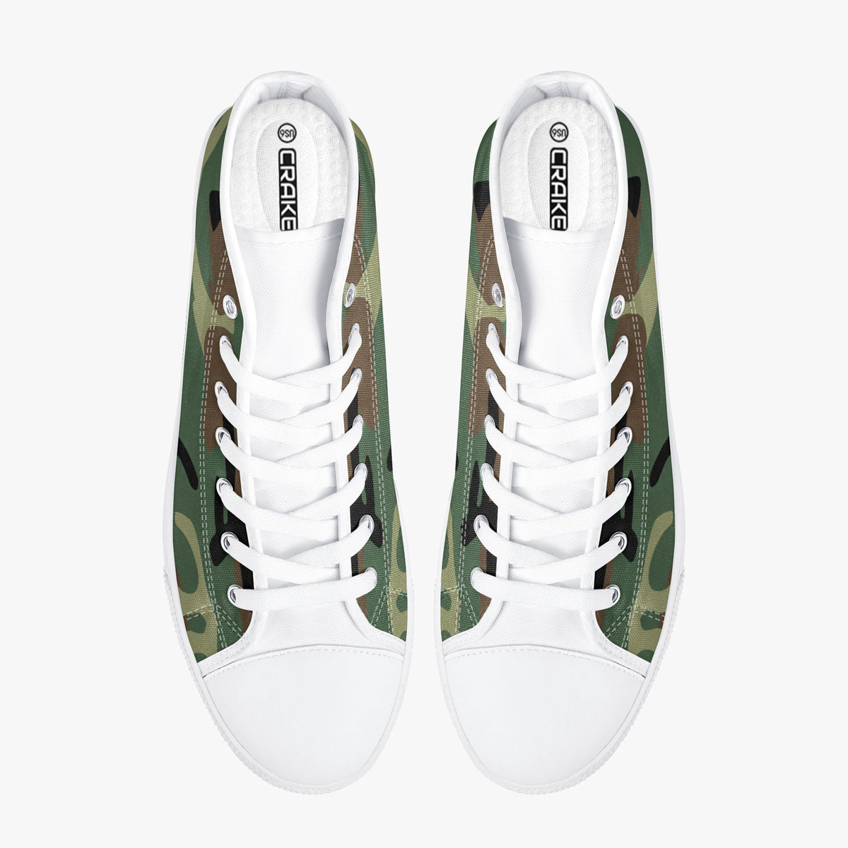 Crake High Top Camo laced custom prints canvas shoes