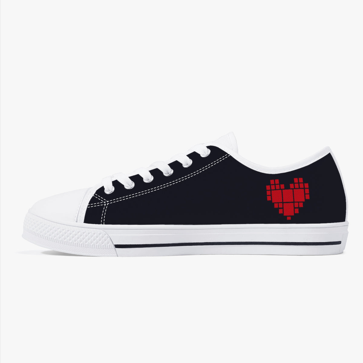 Crake Low Top Love laced custom prints canvas shoes